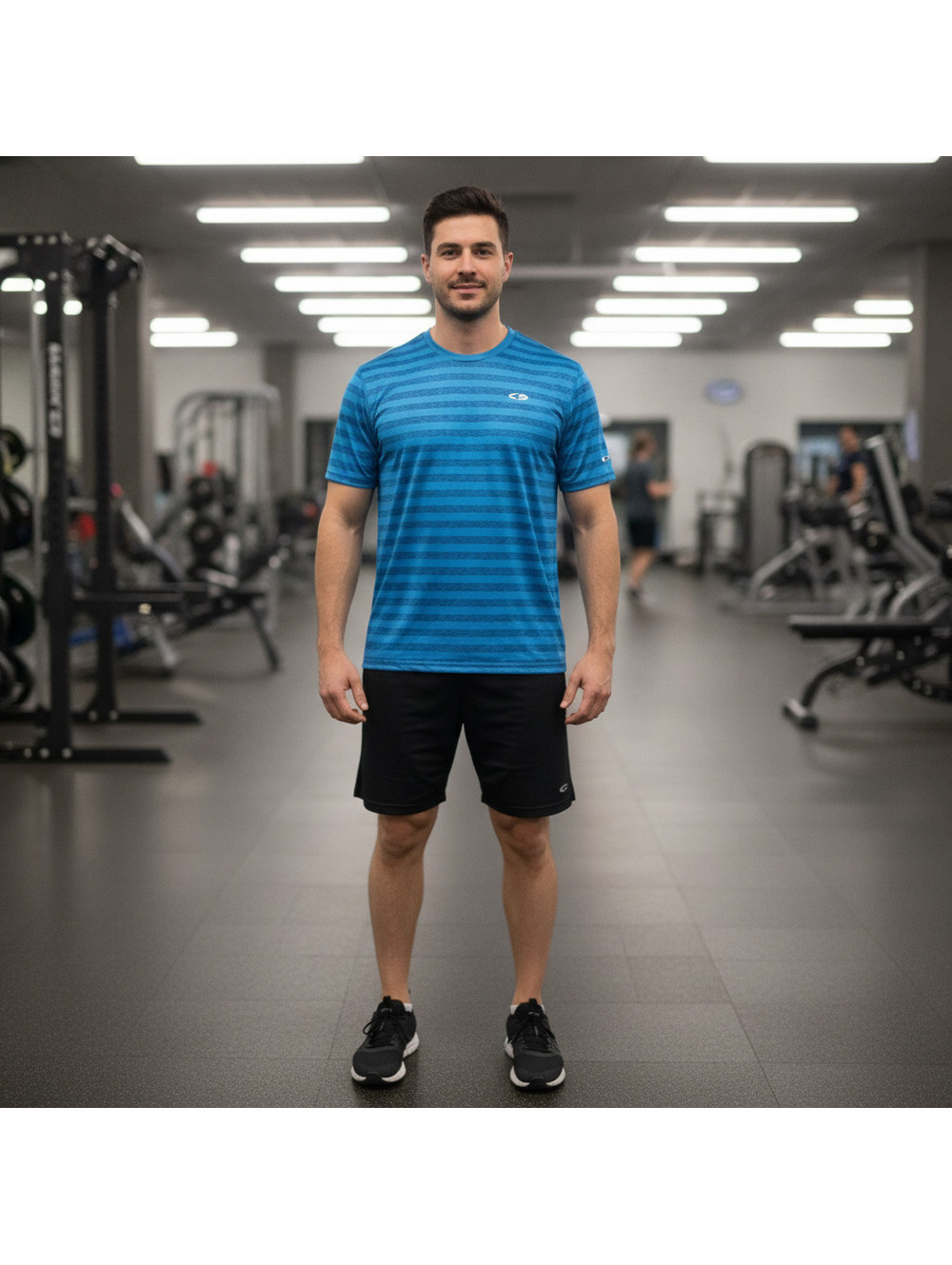 Champion DuoDry+ Blue Striped Performance T-Shirt XXL